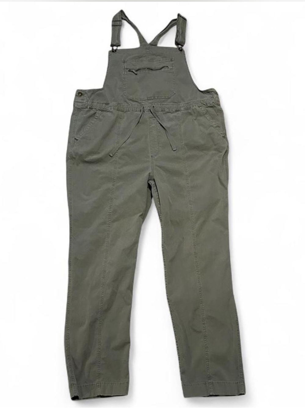 Duluth Trading Company Fatique Green stovetop square Overalls Bibs